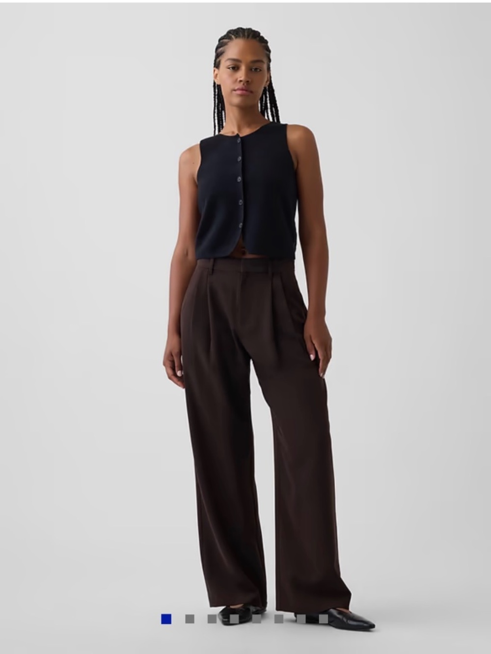 Gap Curvy 365 High Rise Pleated Trousers in Size 33 in Terra Brown